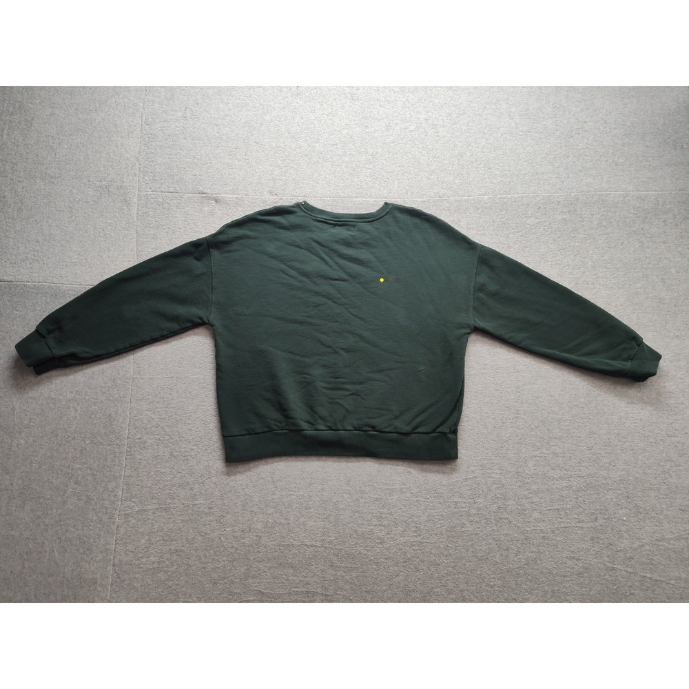 Books & Coffee Women Sweatshirt L Dark Green 100% Cotton Graphic Comfy Pullover - Picture 10 of 16